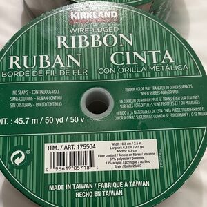 Kirkland Green Wire Edged Ribbon